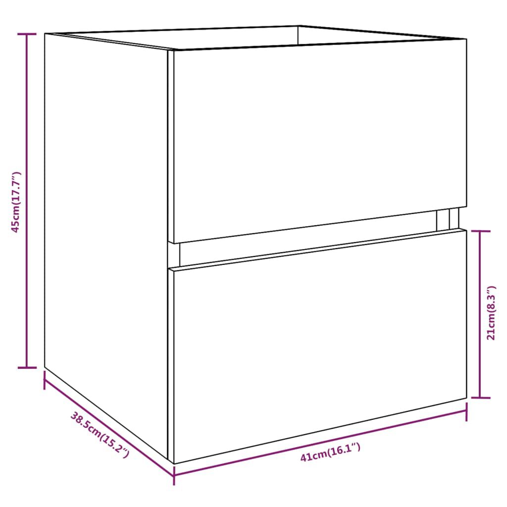 vidaXL Ντουλάπι Νιπτήρα Grey Sonoma 41 x 38,5 x 45 εκ. Επεξεργ. Ξύλο