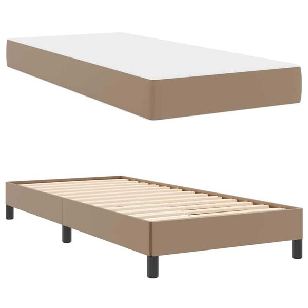 vidaXL Κρεβάτι Άλλο Καπουτσίνο 100 x 200 cm Τεχνητό δέρμα