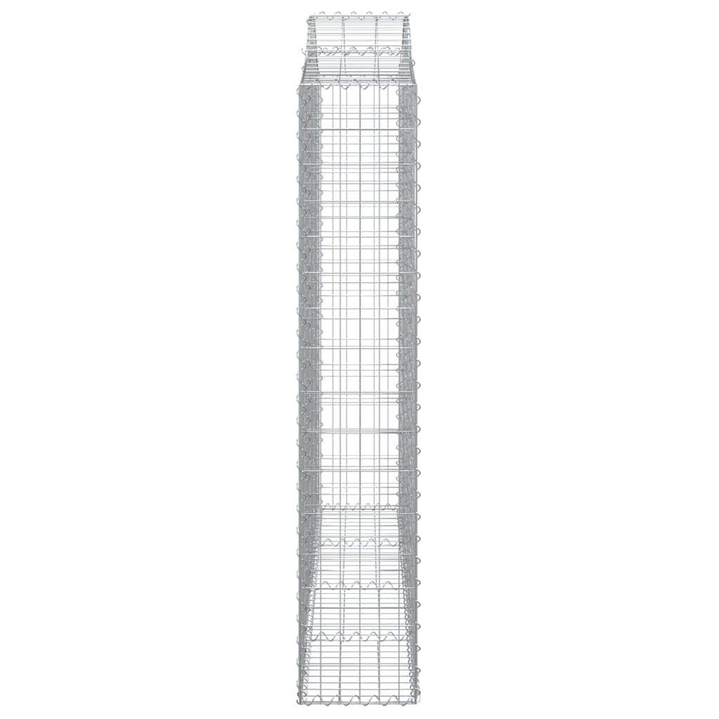 vidaXL Συρματοκιβώτια Τοξωτά 6 τεμ. 200x30x160/180 εκ. Γαλβαν. Ατσάλι