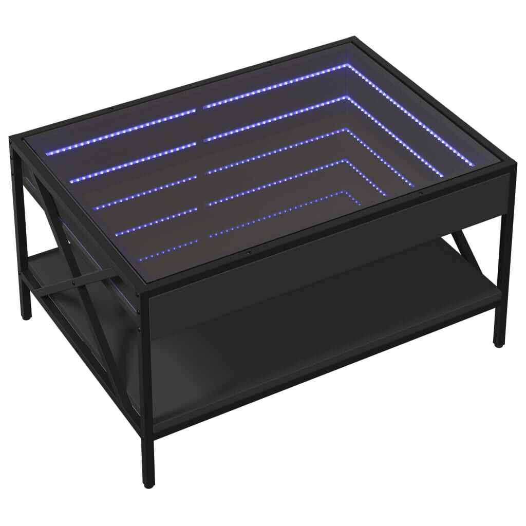 vidaXL Τραπεζάκι Σαλονιού Infinity LED Μαύρο 70x50x38 εκ.