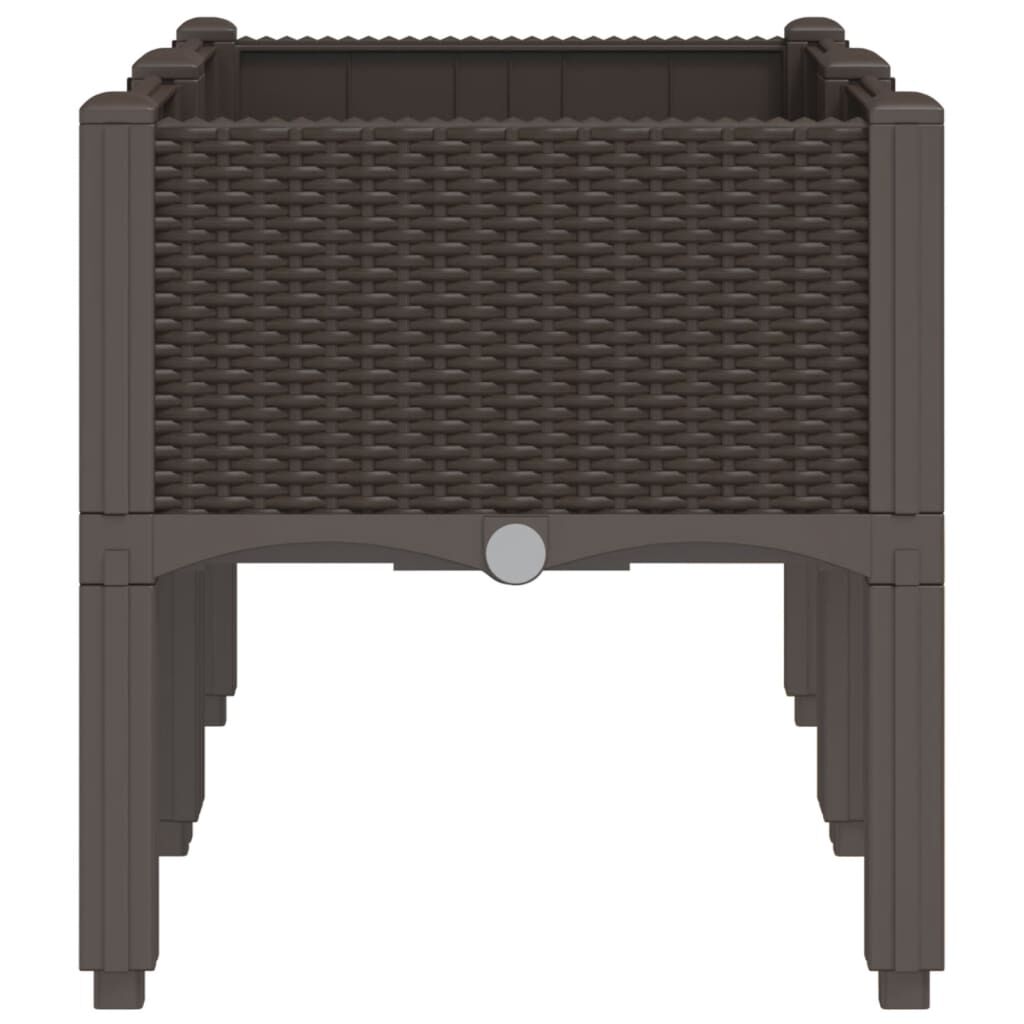 vidaXL Ζαρντινιέρα Κήπου με Πόδια Καφέ 80x40x42 εκ. Πολυπροπυλένιο