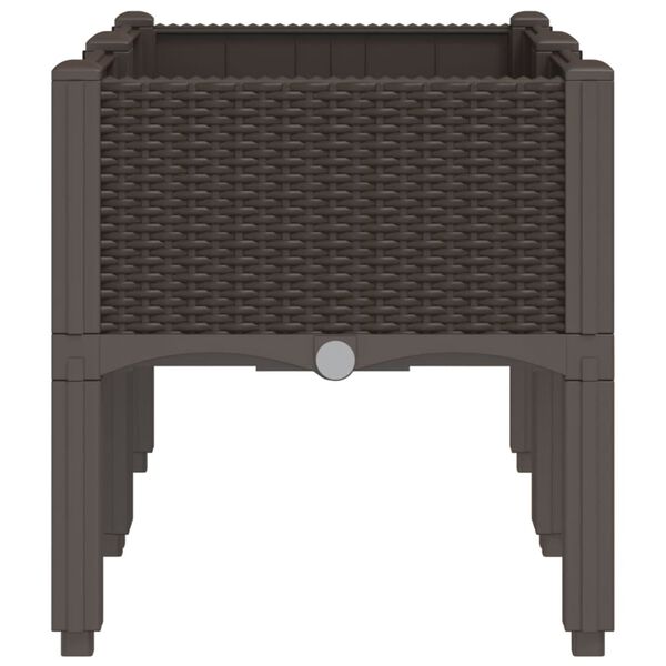 vidaXL Ζαρντινιέρα Κήπου με Πόδια Καφέ 80x40x42 εκ. Πολυπροπυλένιο