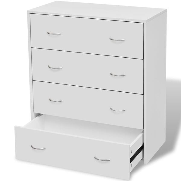 vidaXL Συρταριέρα με 4 Συρτάρια Λευκή 60 x 30,5 x 71 εκ.