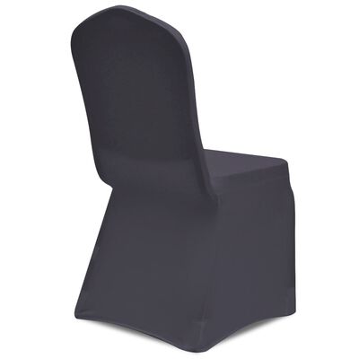 vidaXL Καλύμματα Καρέκλας Ελαστικά 6 τεμ. Ανθρακί