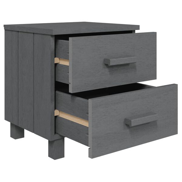 vidaXL Κομοδίνο HAMAR Σκούρο Γκρι 40 x 35 x 44,5 εκ. Μασίφ Ξύλο Πεύκου