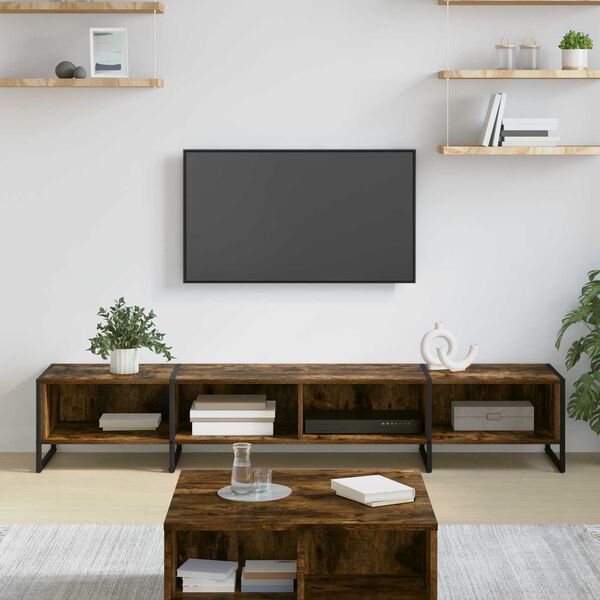 vidaXL Ντουλάπι TV Καπνιστό Δρύς 170.5 x 36 x 30.5 εκ