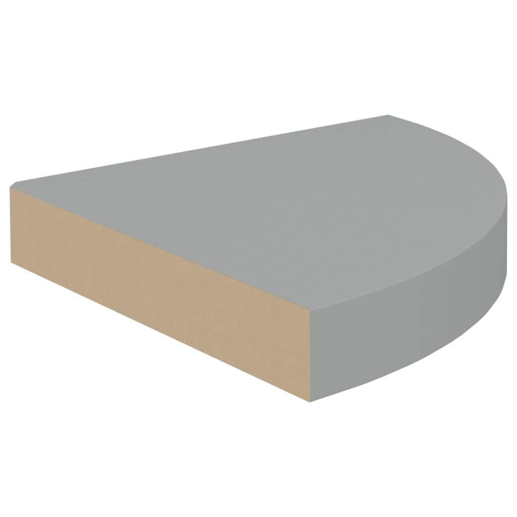 vidaXL Ράφι Τοίχου Γωνιακό Γκρι 25 x 25 x 3,8 εκ. από MDF
