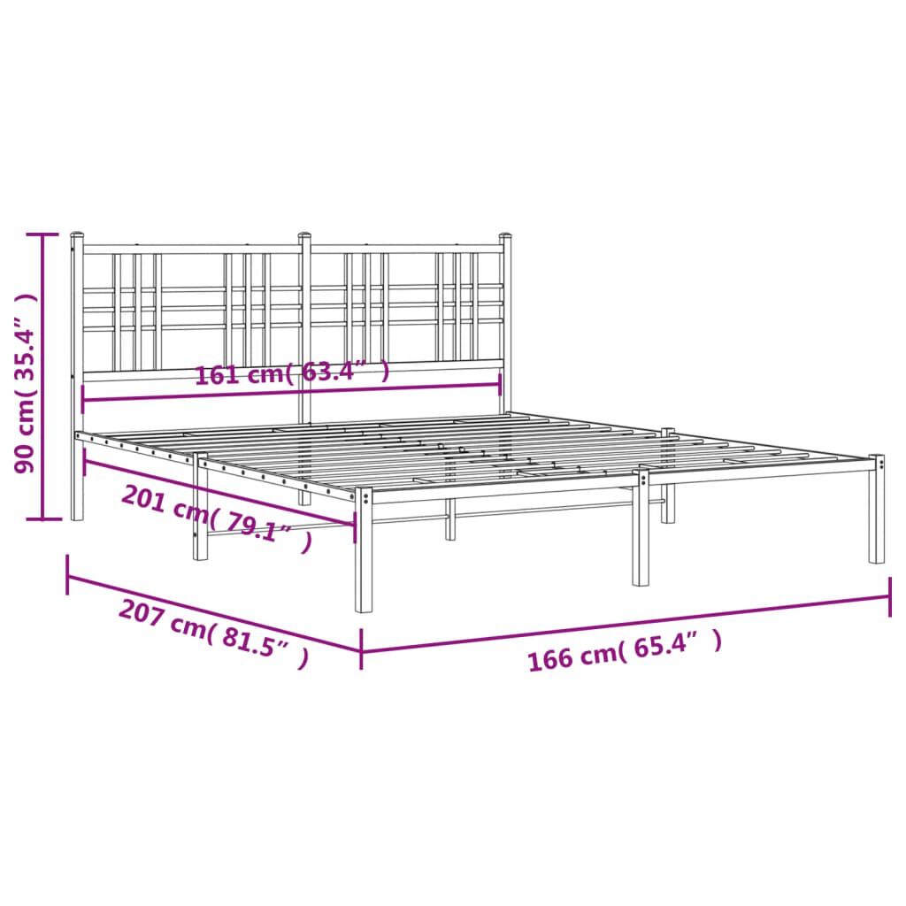vidaXL Πλαίσιο Κρεβατιού με Κεφαλάρι Λευκό 160x200 εκ. Μεταλλικό