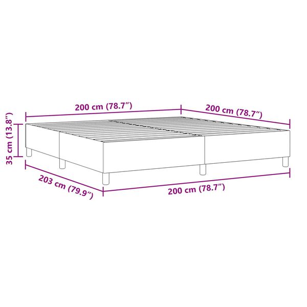 Κρεβάτι Box Spring vidaXL Σκούρο Γκρι 200x200 εκ Υφασμα Κορντούρα