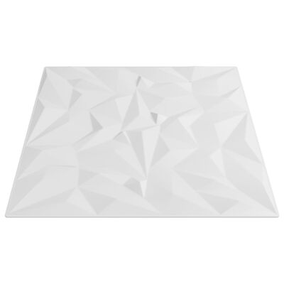 vidaXL Πάνελ Τοίχου 12 Τεμ. Λευκά Σχ. Αμέθυστου 50x50 εκ. 3 μ² από XPS