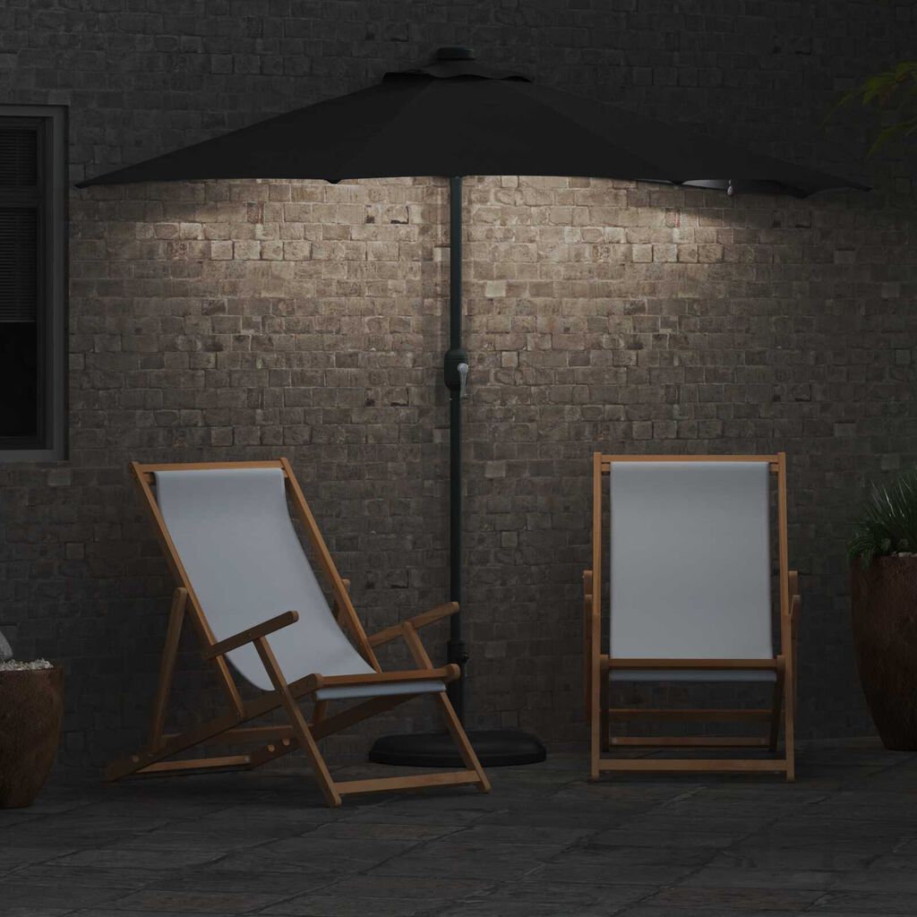 vidaXL Ομπρέλα Κήπου Μαύρο 294 x 150 x 223 εκ ύφασμα