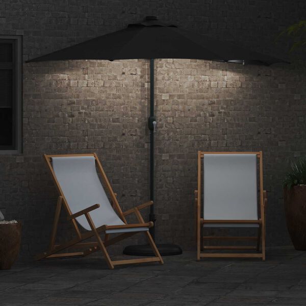 vidaXL Ομπρέλα Κήπου Μαύρο 294 x 150 x 223 εκ ύφασμα