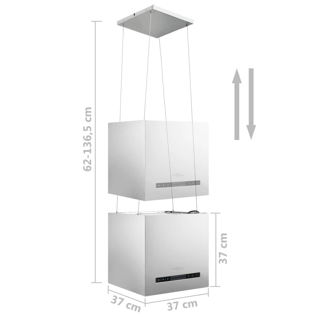 vidaXL Απορροφητήρας Νησίδα Κρεμαστός Αφής με LCD 37 εκ. Ανοξ. Ατσάλι