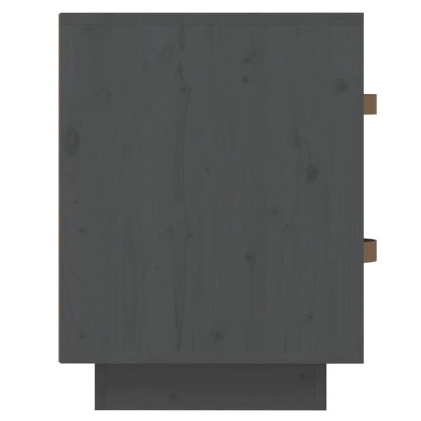 vidaXL Κομοδίνο Γκρι 40 x 34 x 45 εκ. από Μασίφ Ξύλο Πεύκου