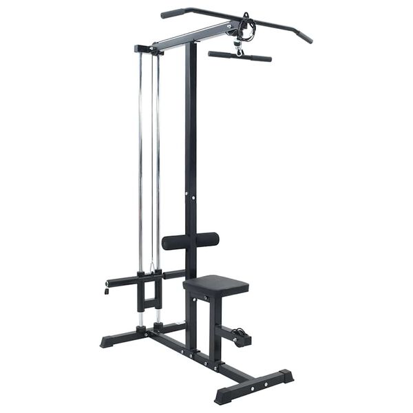 vidaXL Μηχάνημα έλξεων πλάτης Μαύρο 110 x 70 x 187 εκ.