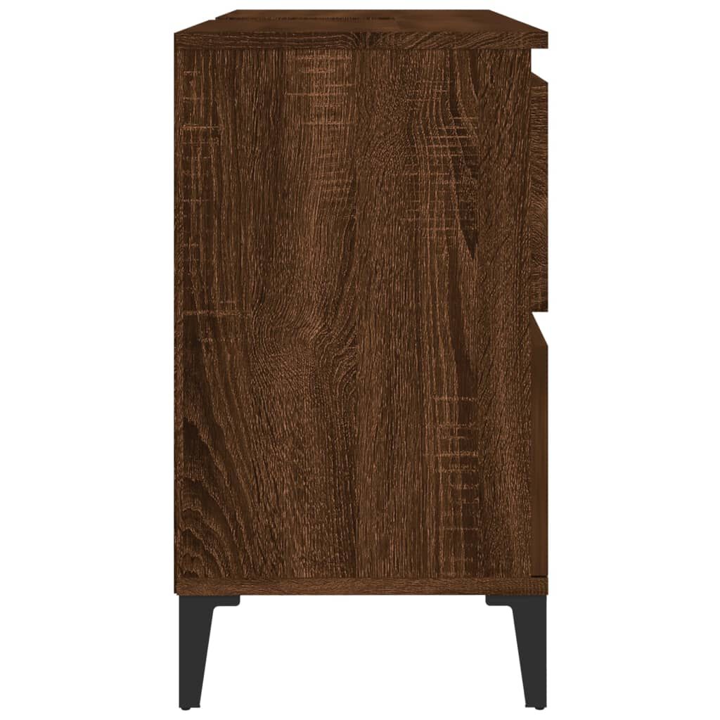 vidaXL Ντουλάπι Νιπτήρα Καφέ Δρυς 80 x 33 x 60 εκ. Επεξεργασμένο Ξύλο