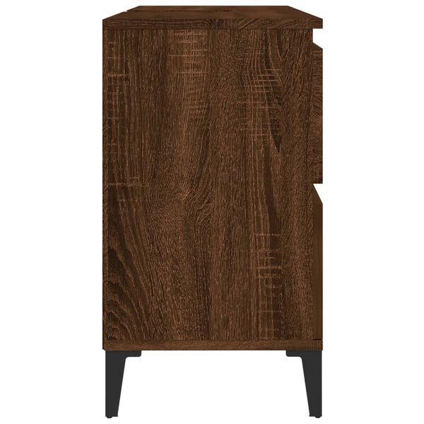 vidaXL Ντουλάπι Νιπτήρα Καφέ Δρυς 80 x 33 x 60 εκ. Επεξεργασμένο Ξύλο