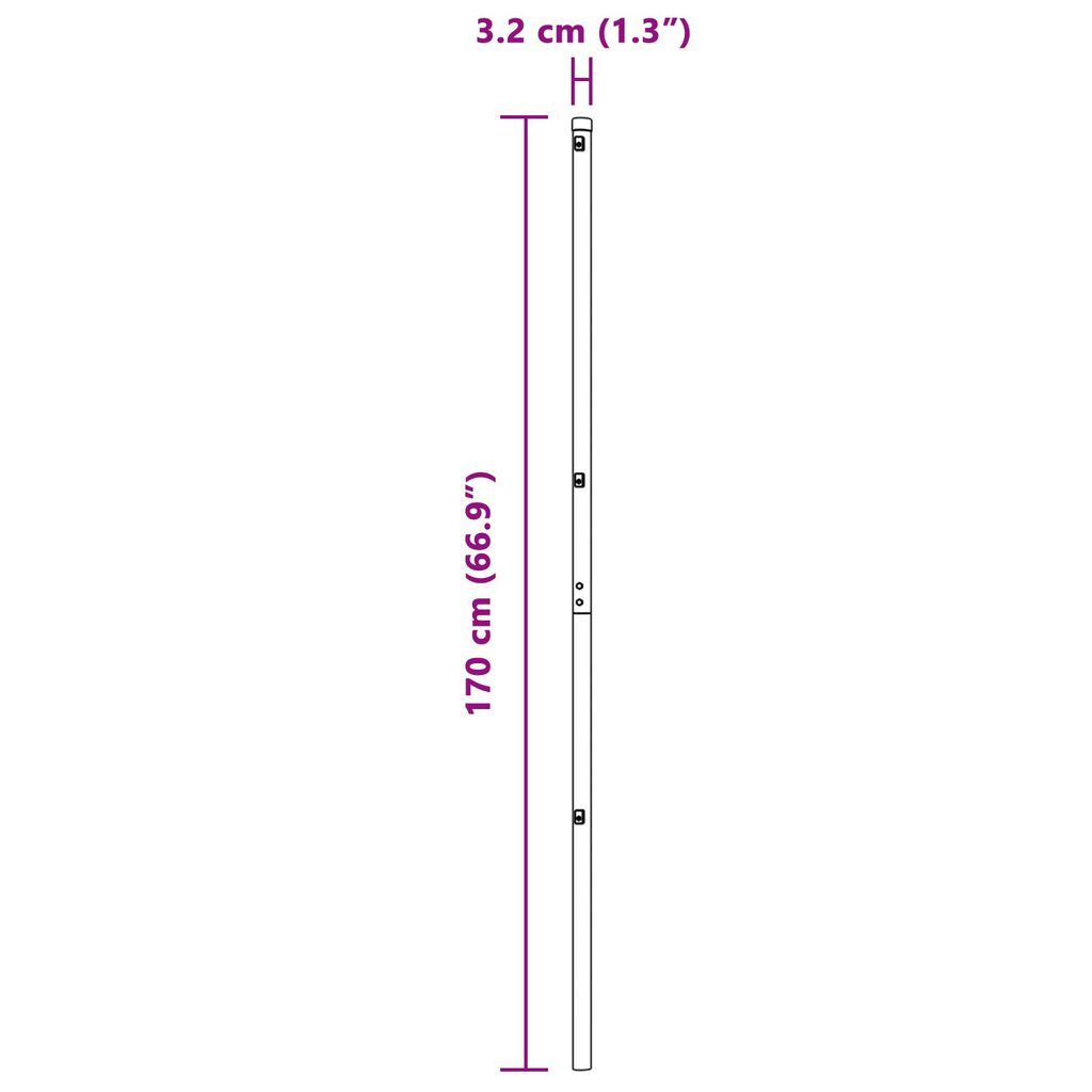 vidaXL Στύλοι 26 τεμ Πράσινοι Ø32 mm 170 εκ Γαλβανισμένο Μέταλλο