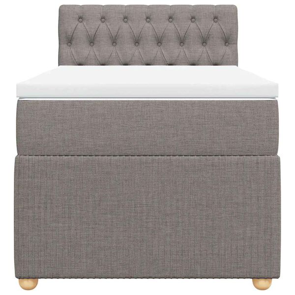 vidaXL &Kappa;&rho;&epsilon;&beta;ά&tau;&iota; Boxspring &mu;&epsilon; &Sigma;&tau;&rho;ώ&mu;&alpha; Taupe 100 x 200 &epsilon;&kappa;. &Upsilon;&phi;&alpha;&sigma;&mu;ά&tau;&iota;&nu;&omicron;