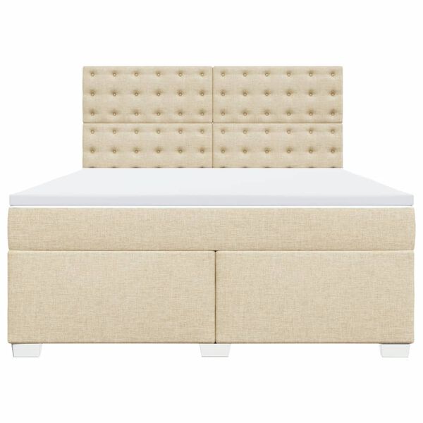 vidaXL &Kappa;&rho;&epsilon;&beta;ά&tau;&iota; Boxspring &mu;&epsilon; &Sigma;&tau;&rho;ώ&mu;&alpha; &Kappa;&rho;&epsilon;&mu; 180x200 &epsilon;&kappa;. &Upsilon;&phi;&alpha;&sigma;&mu;ά&tau;&iota;&nu;&omicron;