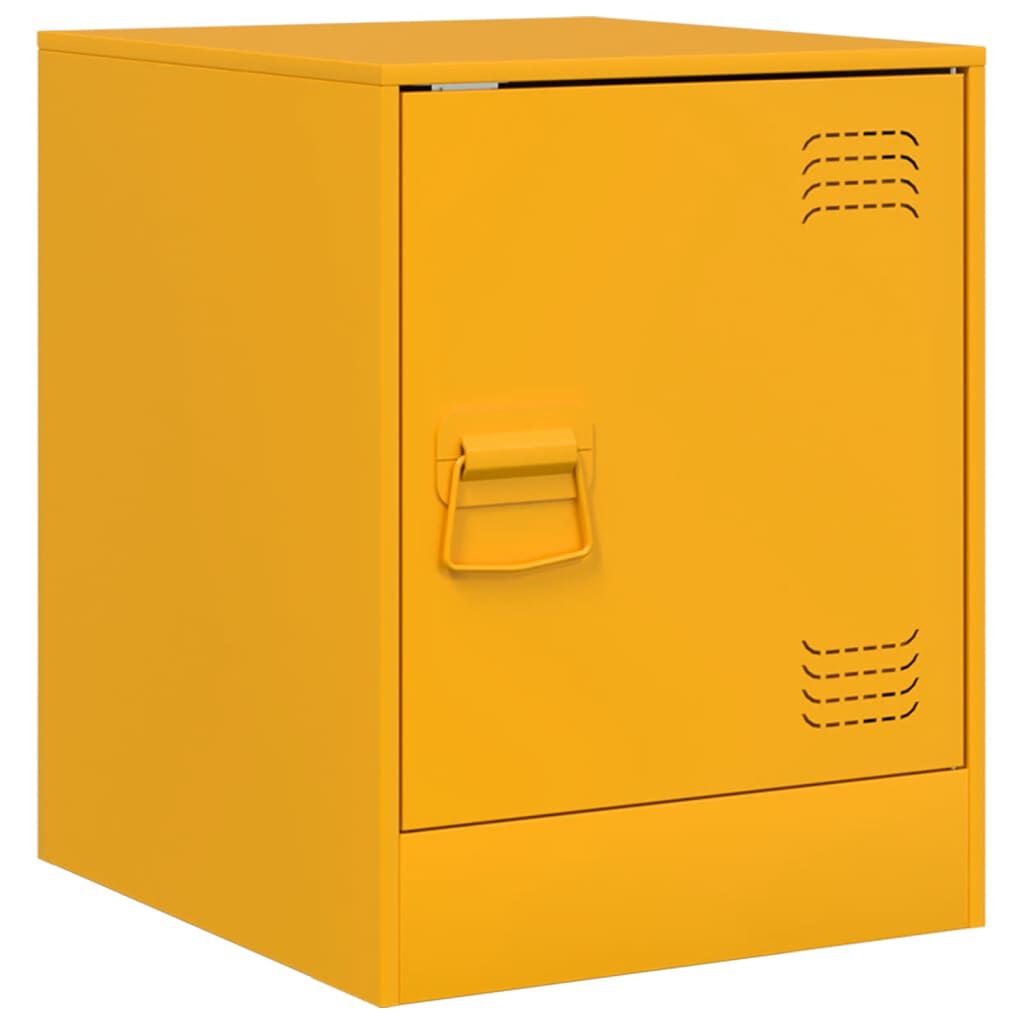 vidaXL Κομοδίνο Μουσταρδί 34,5 x 39 x 44 εκ. από Χάλυβα