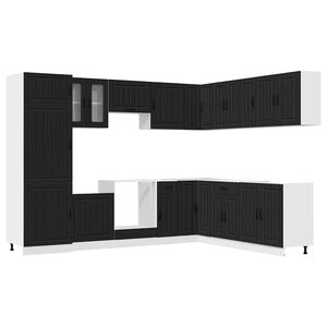 vidaXL 14 Piece Kitchen Cabinet Set "Lucca" &Mu;&alpha;ύ&rho;&omicron; &kappa;&alpha;&tau;&alpha;&sigma;&kappa;&epsilon;&upsilon;&alpha;&sigma;&mu;έ&nu;&omicron; &xi;ύ&lambda;&omicron;