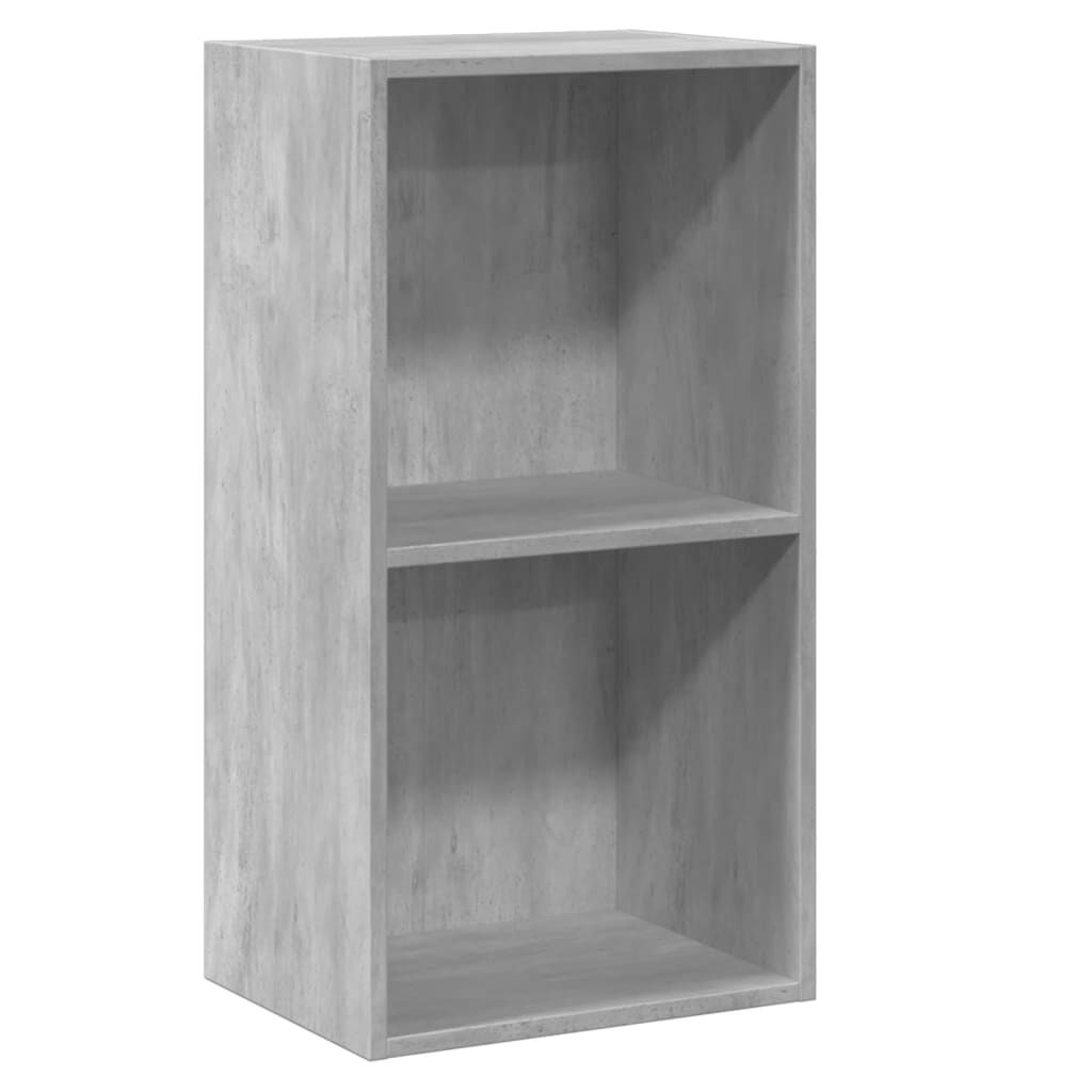 vidaXL Βιβλιοθήκη με 2 Ράφια Γκρι Σκυροδεμ. 40x30x76,5 εκ. Μοριοσανίδα