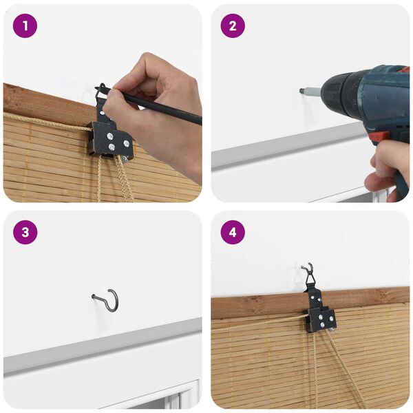 vidaXL Ρολά και Σκίες Παραθύρων Ανοιχτό καφέ 150 x 160 cm Μπαμπού