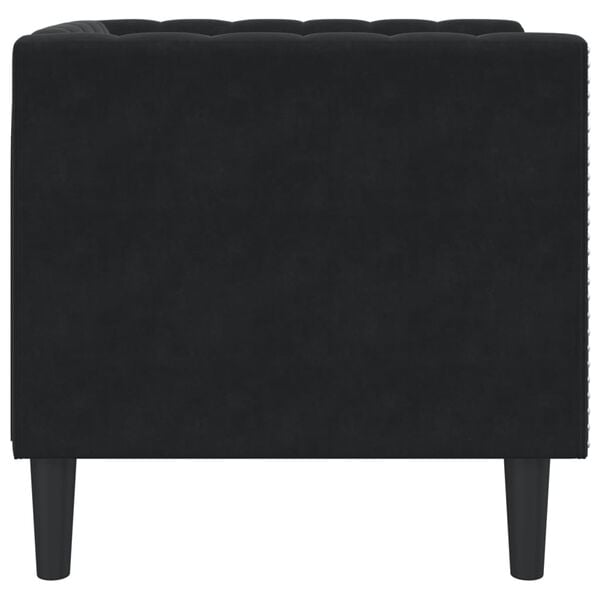 vidaXL Πολυθρόνα Chesterfield Μαύρο Βελούδινη