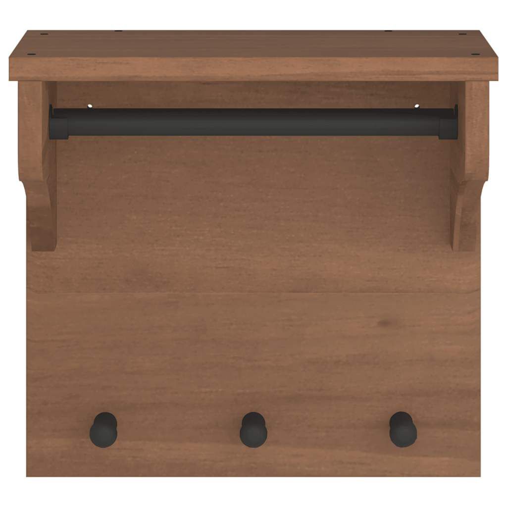 vidaXL Επίτοιχη κρεμάστρα παλτών SANDNES 43x30x42 εκ. Πεύκο μασίφ ξύλο