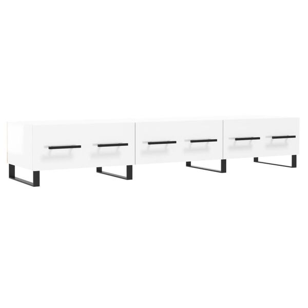 vidaXL Έπιπλο Τηλεόρασης Γυαλ. Λευκό 150x36x30 εκ. Επεξεργασμένο Ξύλο