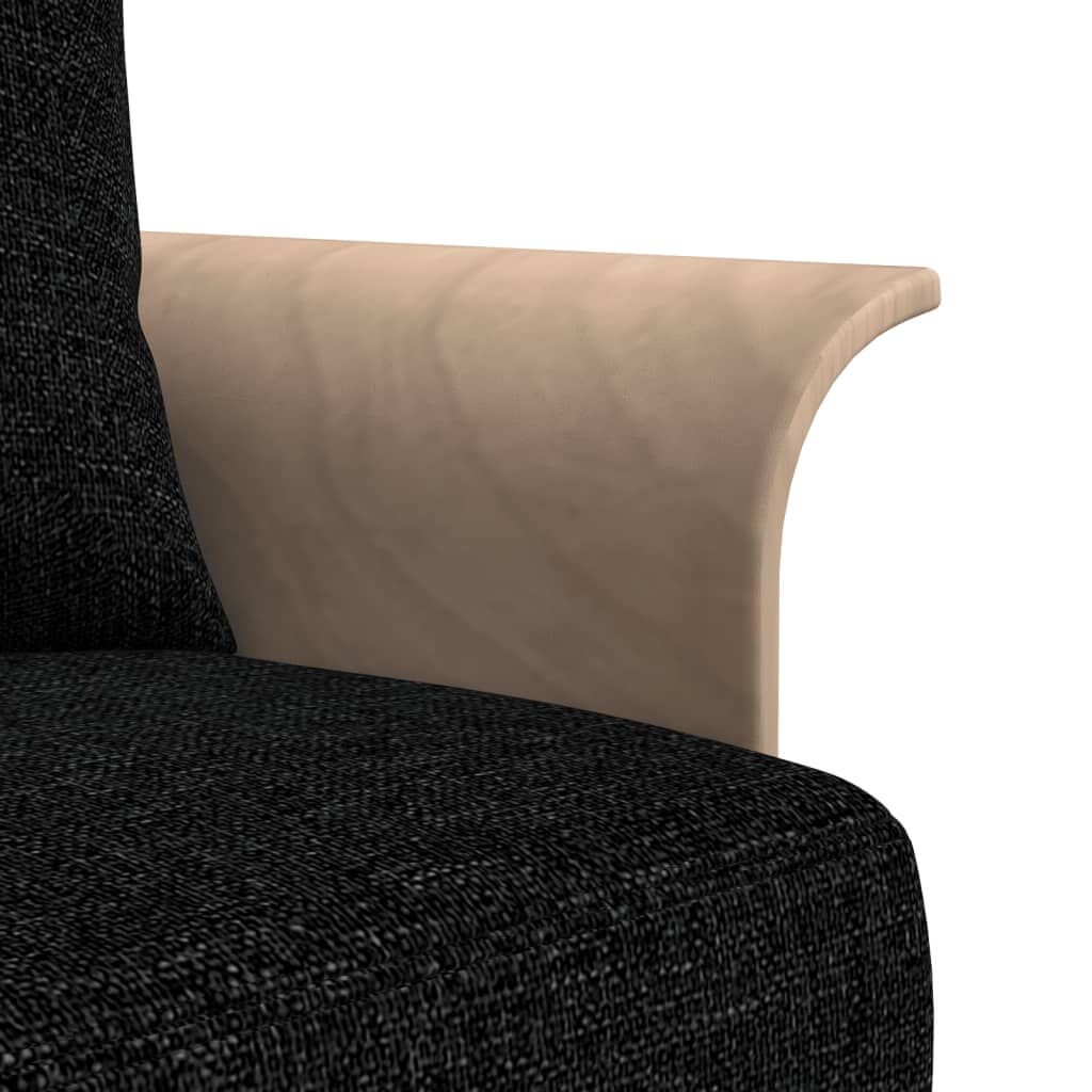vidaXL Καναπές Κρεβάτι Γωνιακός Μαύρος 279 x 140 x 70 εκ. Υφασμάτινος