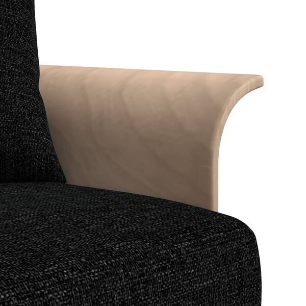 vidaXL Καναπές Κρεβάτι Γωνιακός Μαύρος 279 x 140 x 70 εκ. Υφασμάτινος