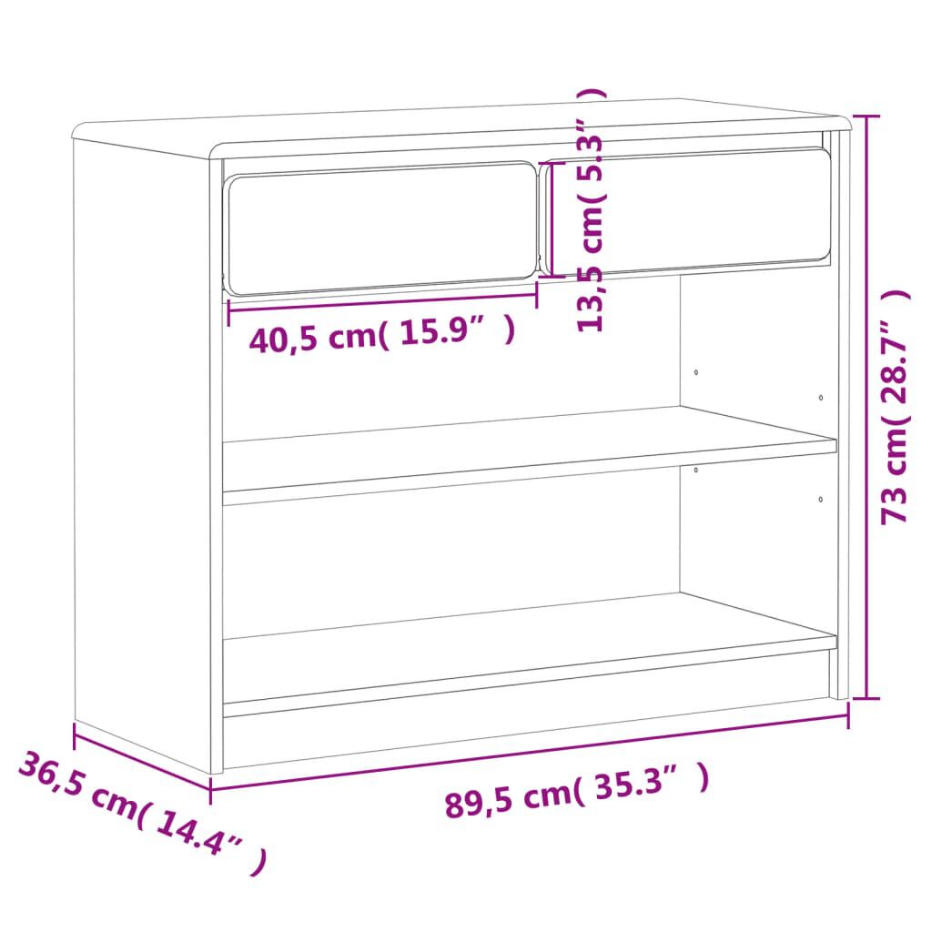 vidaXL Τραπέζι Κονσόλα SAUDA Δρυς 89,5x36,5x73 εκ. Μασίφ Ξύλο Πεύκου