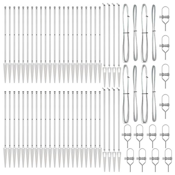 vidaXL Στύλος Περιφράξεων Άλλο 52 pcs Γκρι 3,2 x 3,2 x 160 εκ Ατσάλι