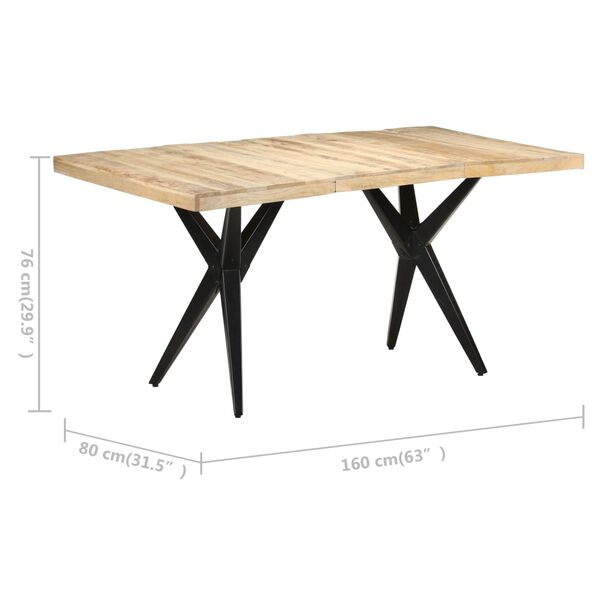vidaXL Τραπεζαρία 160 x 80 x 76 εκ. από Ακατέργαστο Ξύλο Μάνγκο
