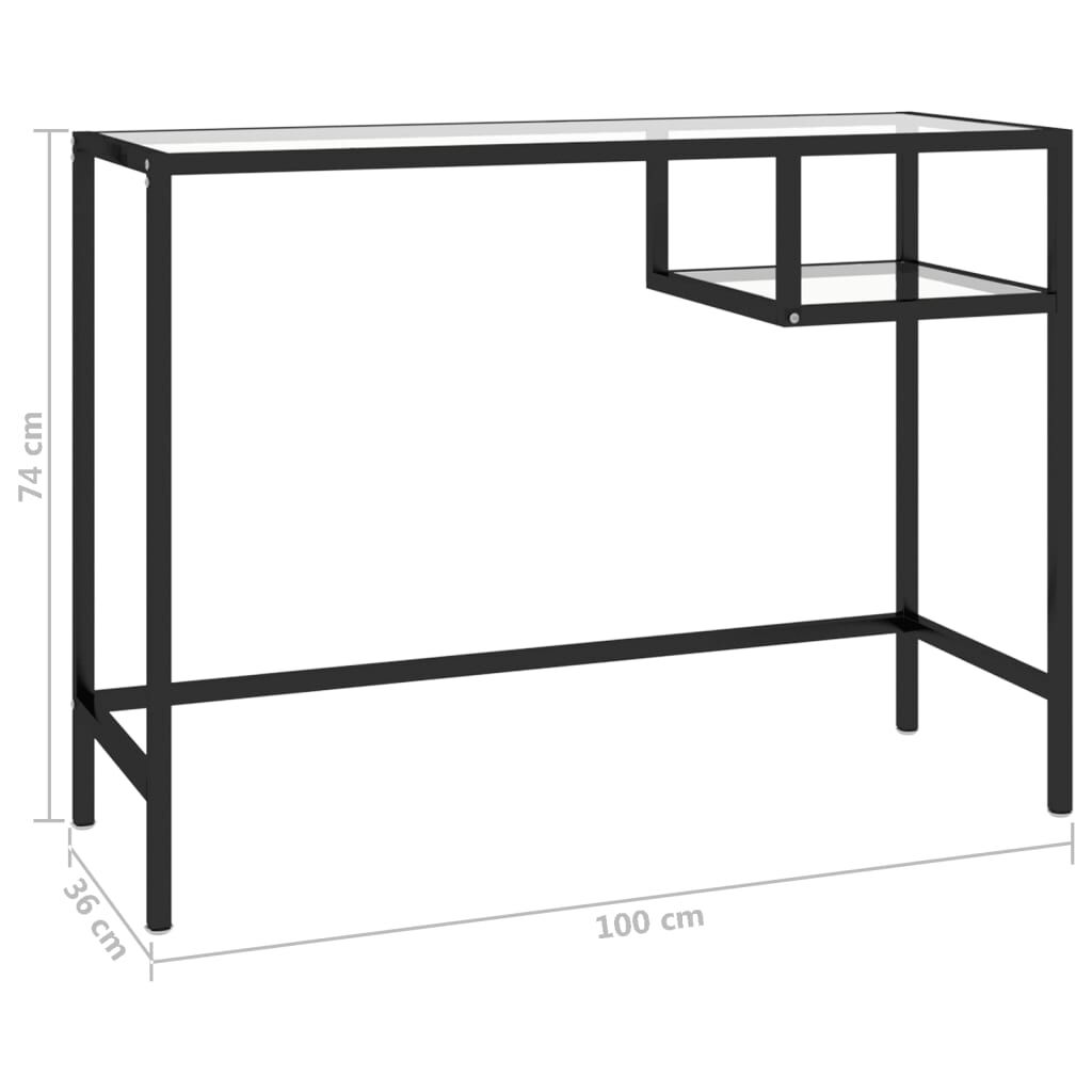 vidaXL Γραφείο Υπολογιστή Διάφανο 100 x 36 x 74 εκ. από Γυαλί