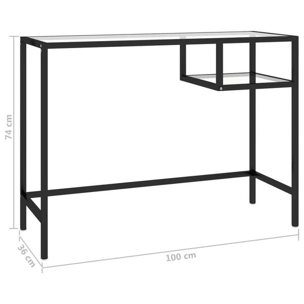 vidaXL Γραφείο Υπολογιστή Διάφανο 100 x 36 x 74 εκ. από Γυαλί