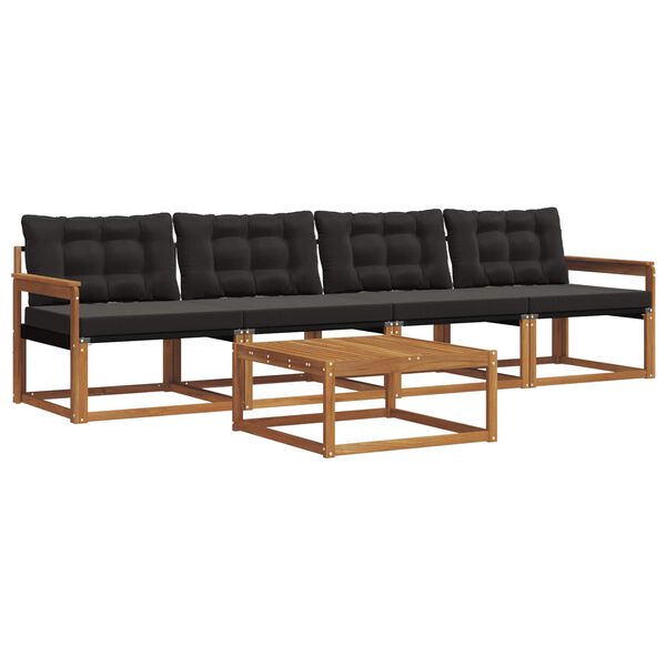 vidaXL &Sigma;&epsilon;&iota;&rho;ά &Kappa;&alpha;&nu;&alpha;&pi;έ &Epsilon;&xi;&omega;&tau;&epsilon;&rho;&iota;&kappa;&omicron;ύ &mu;&epsilon; &mu;&alpha;&xi;&iota;&lambda;ά&rho;&iota; 5 pcs &Phi;&upsilon;&sigma;&iota;&kappa;ό &kappa;&alpha;&iota; &Mu;&alpha;ύ&rho;&omicron;