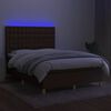vidaXL &Kappa;&rho;&epsilon;&beta;ά&tau;&iota; Boxspring &mu;&epsilon; &Sigma;&tau;&rho;ώ&mu;&alpha; & LED &Sigma;&kappa;.&Kappa;&alpha;&phi;έ 140x200 &epsilon;&kappa; &Upsilon;&phi;&alpha;&sigma;&mu;ά&tau;&iota;&nu;&omicron;