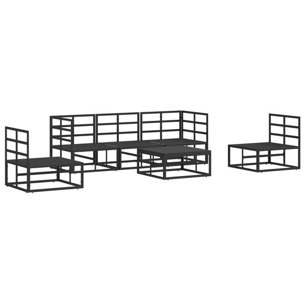 vidaXL Σετ Καναπέ Κήπου 6 pcs Μαύρο 70 x 70 x 32 εκ Αλουμίνιο