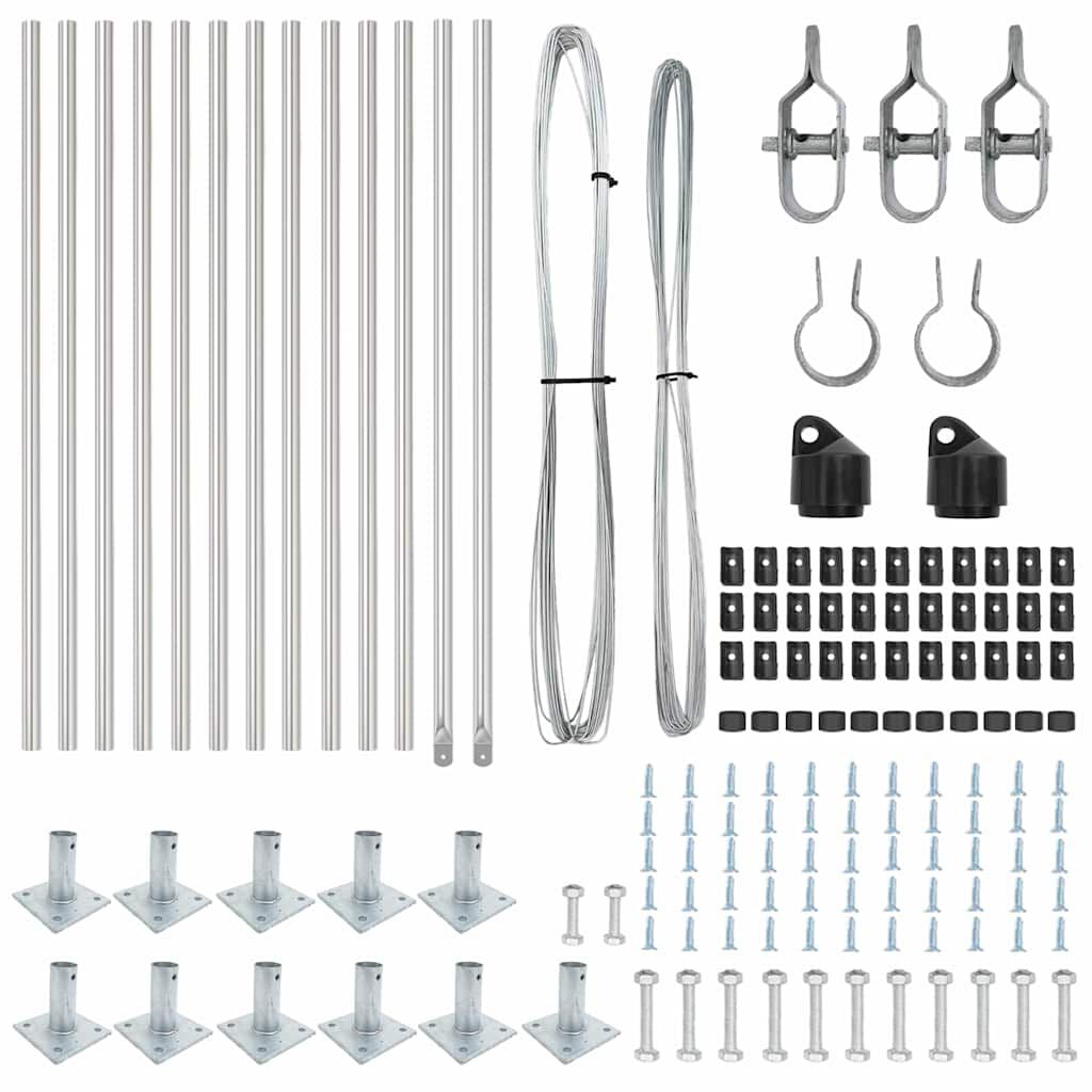 vidaXL Πό posts φράχτη 13 pcs Ασημί Ø32mm 110 εκ Γαλβανισμένος χάλυβας