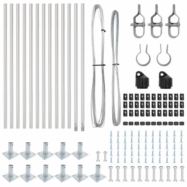 vidaXL Πό posts φράχτη 13 pcs Ασημί Ø32mm 110 εκ Γαλβανισμένος χάλυβας