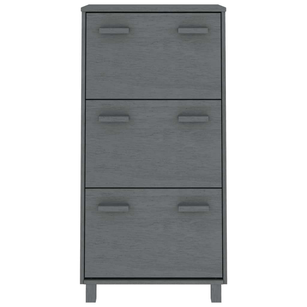 vidaXL Παπουτσοθήκη HAMAR Σκ. Γκρι 59,5x35x117 εκ. Μασίφ Ξύλο Πεύκου