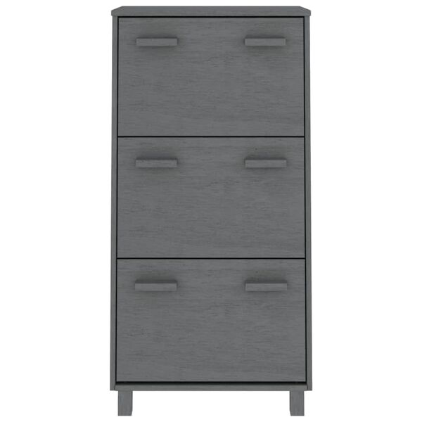 vidaXL Παπουτσοθήκη HAMAR Σκ. Γκρι 59,5x35x117 εκ. Μασίφ Ξύλο Πεύκου
