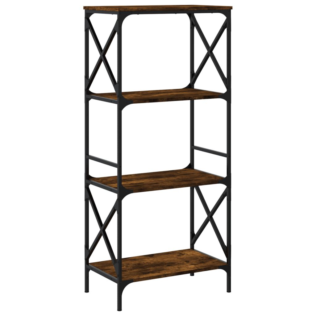 vidaXL Βιβλιοθήκη 4 Επιπέδων Καπνιστή Δρυς 59x35x132 εκ. Επεξεργ. Ξύλο