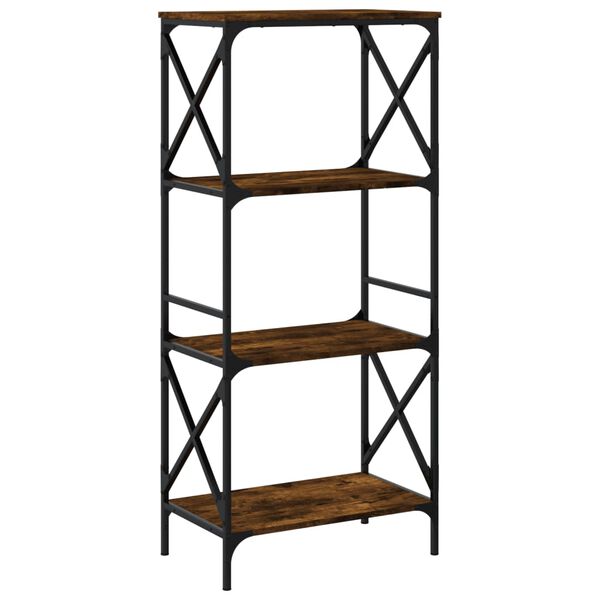 vidaXL Βιβλιοθήκη 4 Επιπέδων Καπνιστή Δρυς 59x35x132 εκ. Επεξεργ. Ξύλο