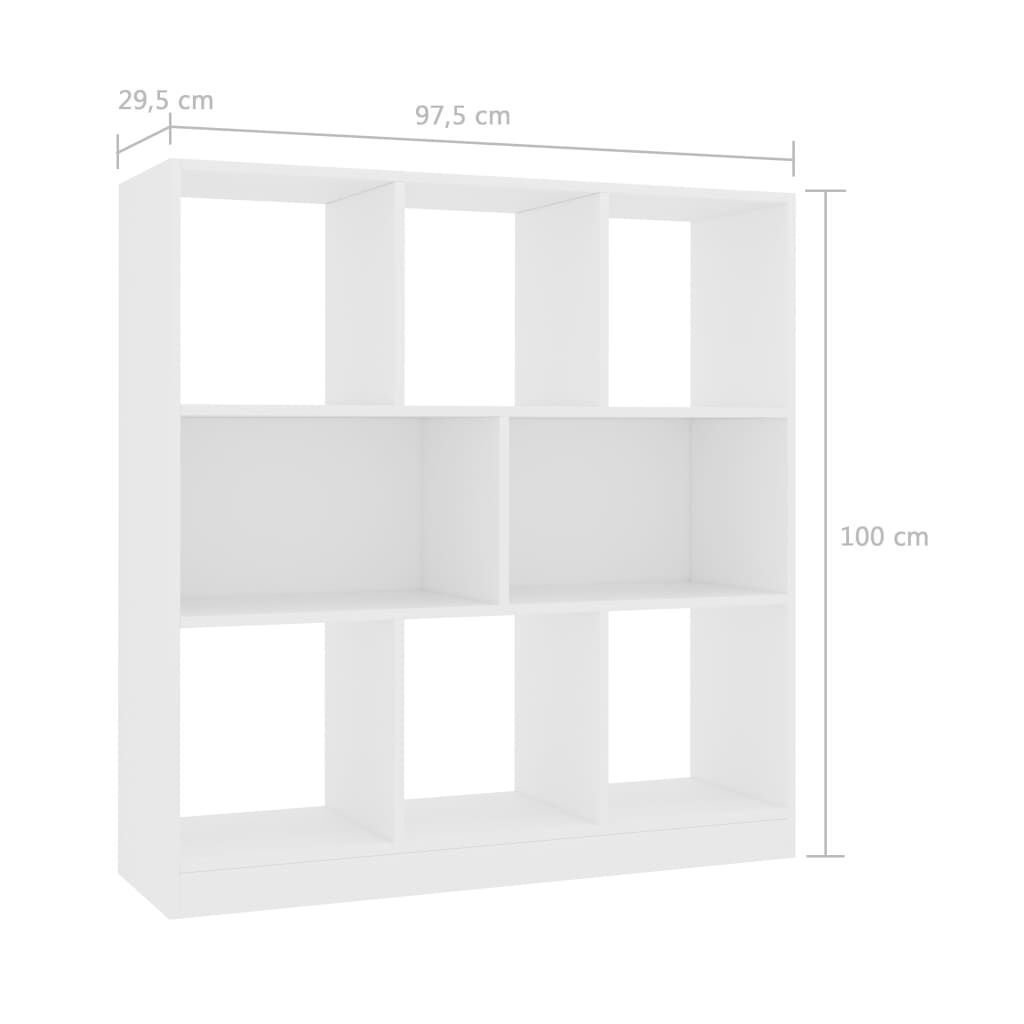 vidaXL Βιβλιοθήκη Λευκή 97,5 x 29,5 x 100 εκ. από Επεξ. Ξύλο