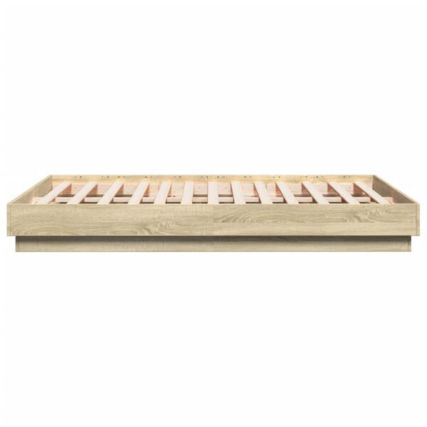 vidaXL Πλαίσιο Κρεβατιού με LED Sonoma Δρυς 140x190 εκ.