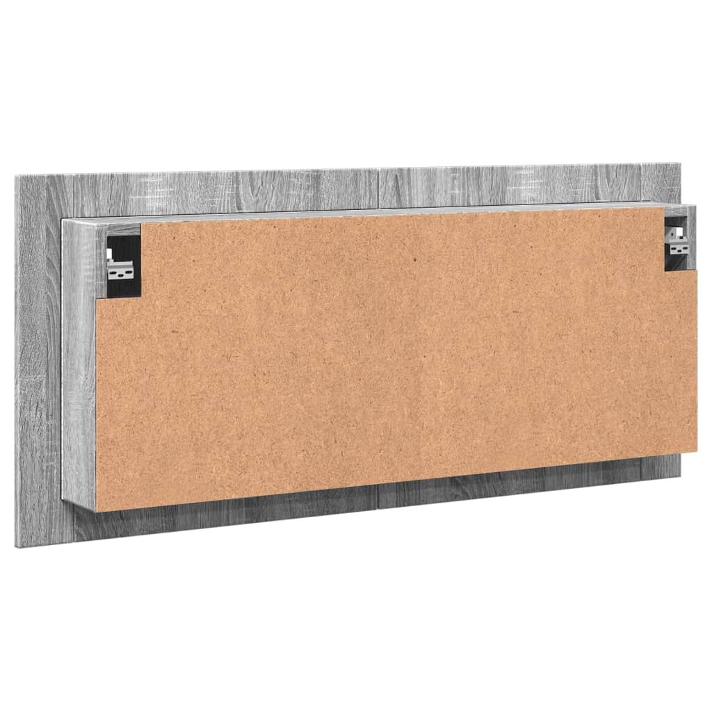 vidaXL Ντουλάπι Μπάνιου με Καθρέφτη / LED Γκρι Sonoma 100x12x45 εκ.